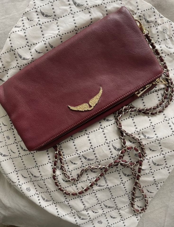 Bags, inspo, Cute, Gold, Zadig Zadig And Voltaire Bag, Zadig Voltaire Bag, Best Bronzer, Burgundy Bag, My Style Bags, Bags Aesthetic, Stockholm Fashion, Pretty Bags, Zadig And Voltaire