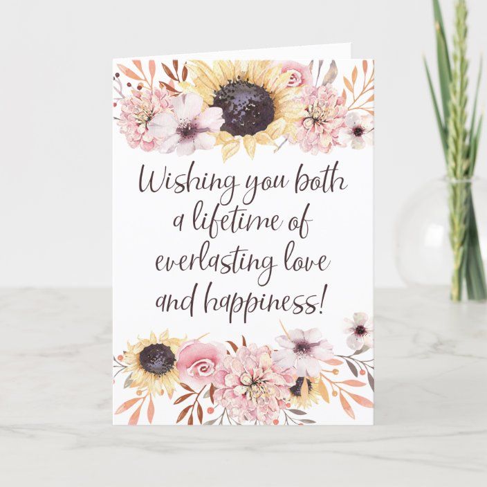 a greeting card with the words wishing you both a lifetime of everlasing love and happiness