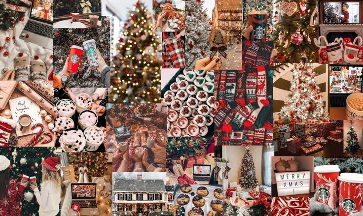 a collage of christmas themed items and decorations