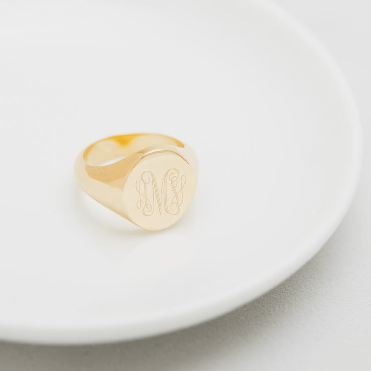 Engrave your initials or monogram on our Claire Signet Ring. Dad Ring, Engraved Signet Ring, Birthday Things, Morganite Engagement Ring Rose Gold, Custom Signet Ring, Moissanite Engagement Ring Rose Gold, Day With Friends, Diamond Eternity Wedding Band, Tanzanite Engagement Ring