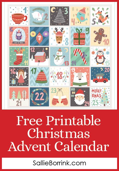 the free printable christmas advent calendar