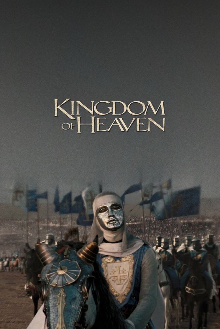 the kingdom of heaven movie poster with an image of a man in armor on horseback