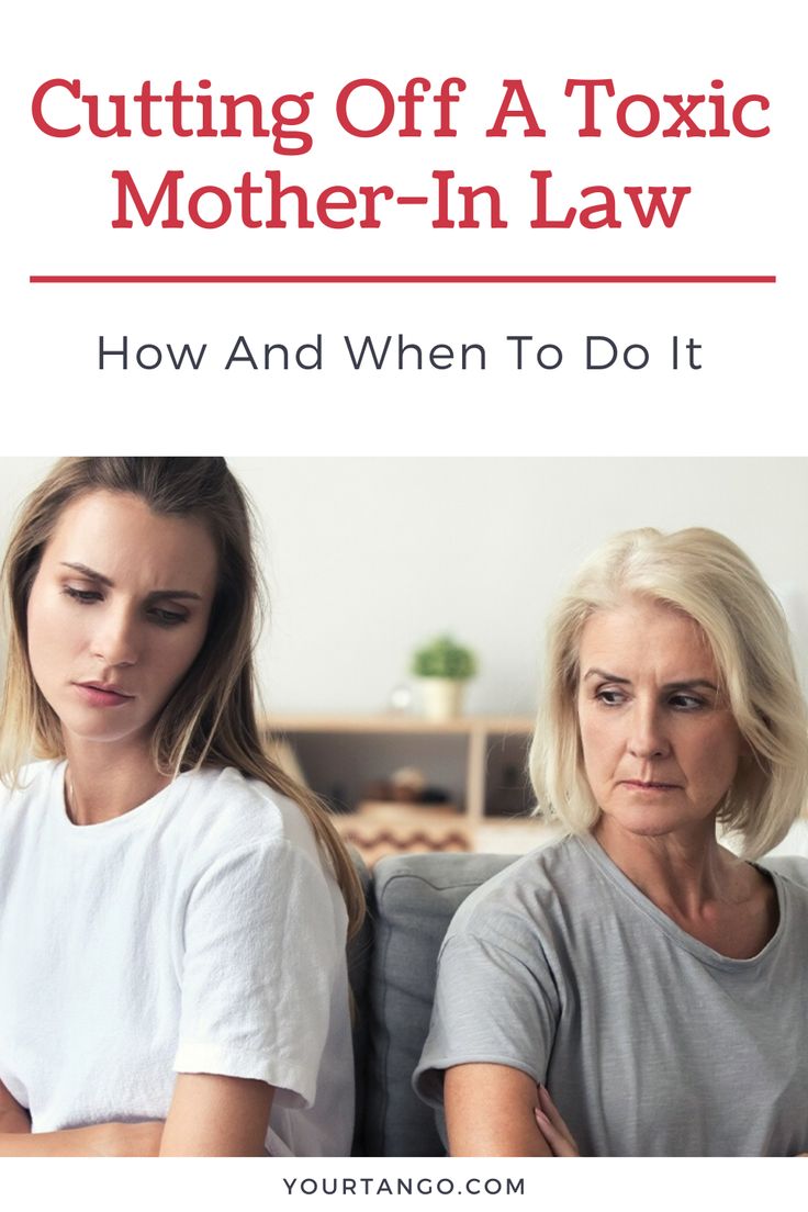 two women sitting next to each other with the title cutting off a toxic mother - in - law