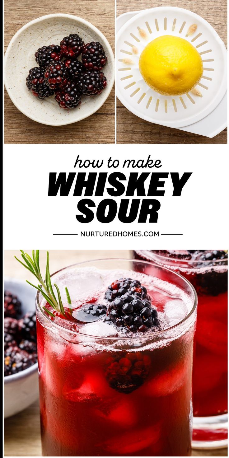 how to make whiskey sour with berries and lemons