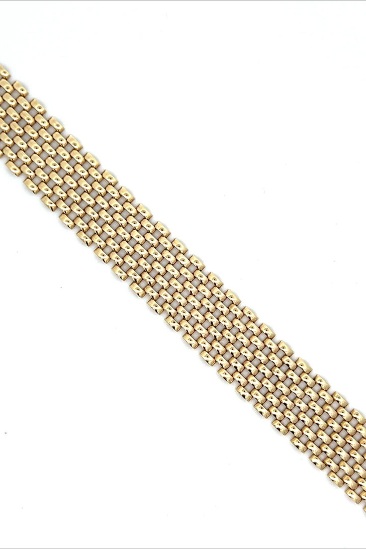 This Vintage Italian 14K Yellow Gold Wide Bracelet offers a luxurious statement piece made with fine Italian craftsmanship. The bold gold style and everyday wearability make it a timeless accessory for any wardrobe. Treasure Jewelry, Brick Stitch Pattern, Bracelet Metal, Medieval Jewelry, Italian Craftsmanship, Wide Bracelet, Beaded Bracelet Patterns, Jewelry Style, Timeless Accessories