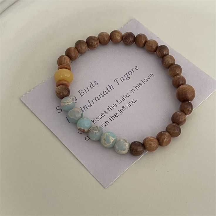 Color: Wooden Bead Beaded Stretch Bracelet Fashion Element: Sphere Style: Chinese Style Stone Niche, Bracelet Fashion, Beaded Stretch Bracelet, Stretch Bracelet, Wooden Beads, Chinese Style, Stretch Bracelets, Fashion Bracelets, Natural Stone