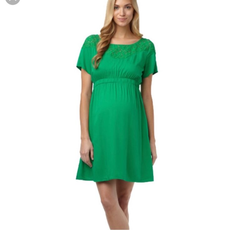 Adorable Nwt Maternity Dress. Pace Detail With An Elastic High Waist. Has Pockets And Would Be Really Cute With A Denim Jacket And Flats. Flowy Casual Maternity Dress, Fitted Summer Maternity Dress With Lace Trim, Spring Maternity Dresses With Lace Trim, Green Short Sleeve Maternity Dress For Summer, Fitted Green Maternity Dress With Short Sleeves, Green Short Sleeve Maternity Dress, Casual Green Maternity Dress, Nursing Friendly Short Sleeve Daywear Dresses, Nursing Friendly Short Sleeve Dresses For Daywear