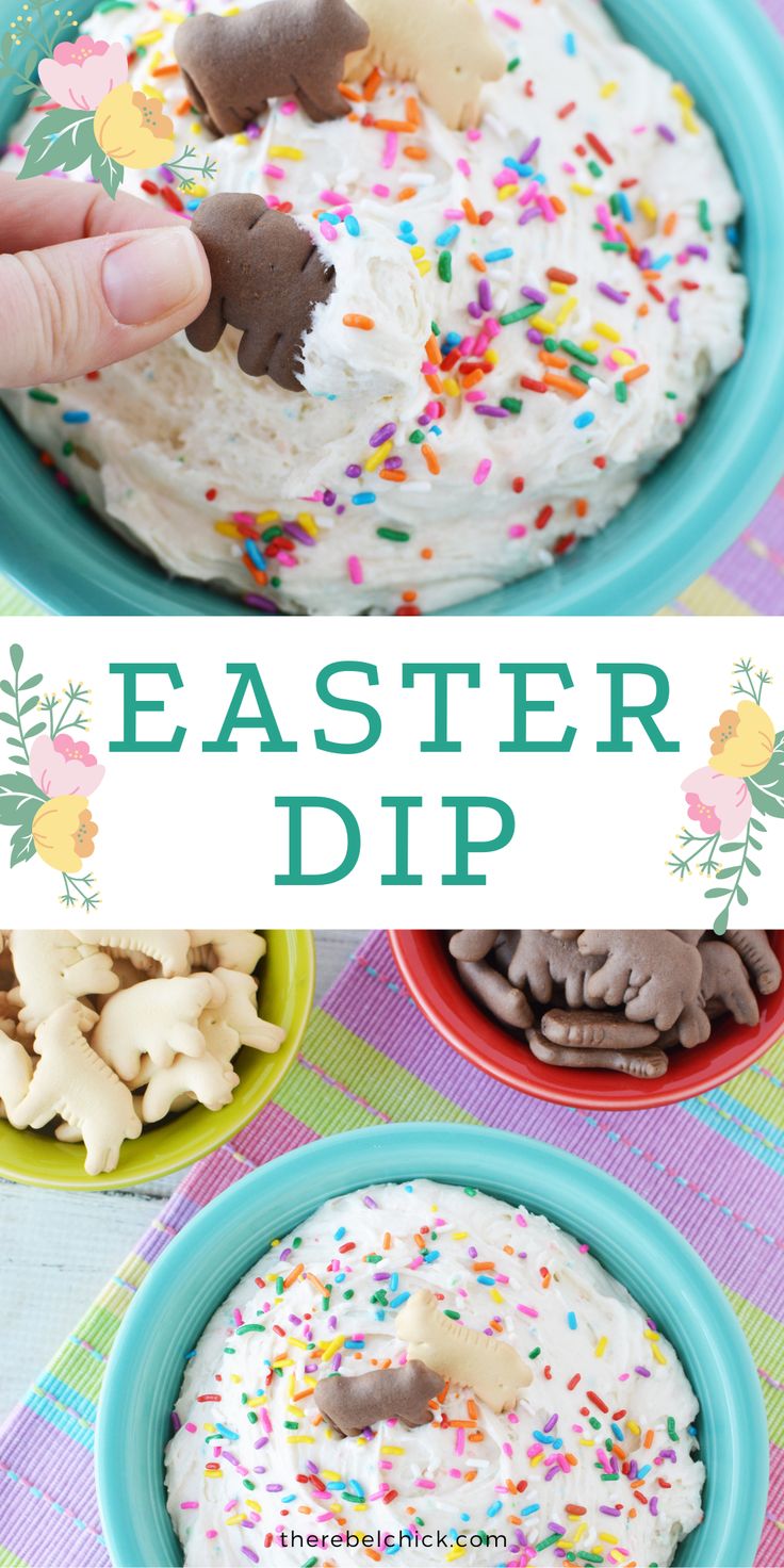 fluffy white creamy dip with sprinkles Easter Dips, Easter Potluck, Easter Sweet Treats, Easter Deserts, Easter Food Appetizers, Easter Party Food, Easy Easter Desserts, Easter Appetizers, Easter Dishes