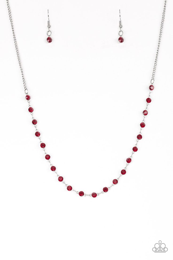 A row of dainty red rhinestones connect below the collar for a timeless look. Features an adjustable clasp closure. Sold as one individual necklace. Includes one pair of matching earrings. P2RE-RDXX-112XX Paparazzi Accessories Jewelry, Paparazzi Party, Red Necklace, Paparazzi Accessories, Necklace And Earring Set, Inspired Jewelry, Red Rhinestone, Affordable Jewelry, Paparazzi Jewelry