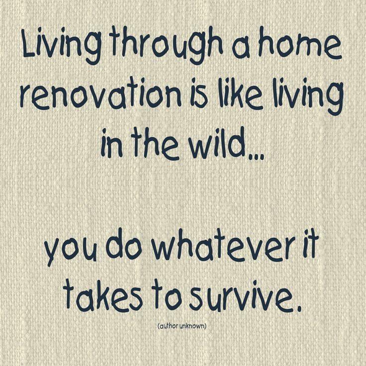 a quote on living through a home renovation is like living in the wild you do whatever it takes to survive