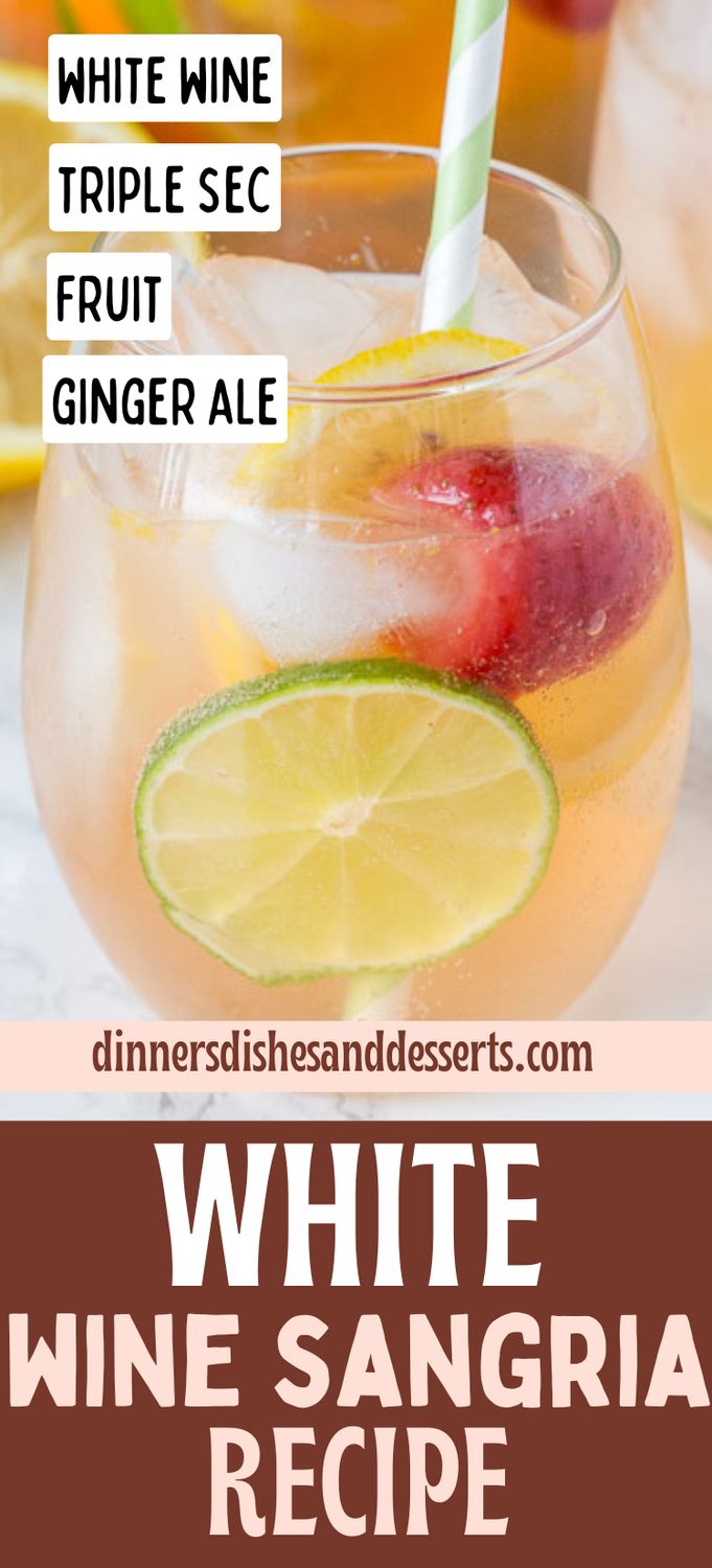 white sangria recipe with lemons and strawberries