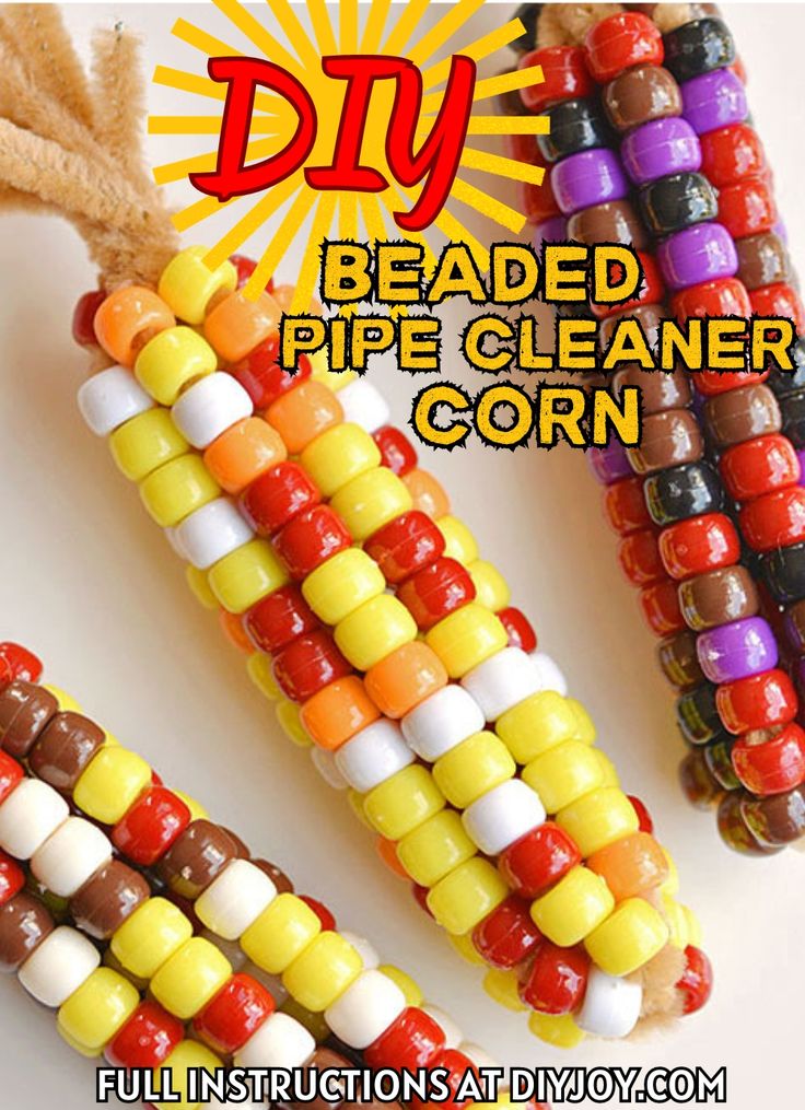 candy corn beaded pipe cleaner corn on the cob