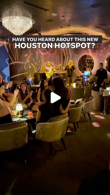 a group of people sitting at tables in a restaurant with the words have you heard about this new houston hotspot?