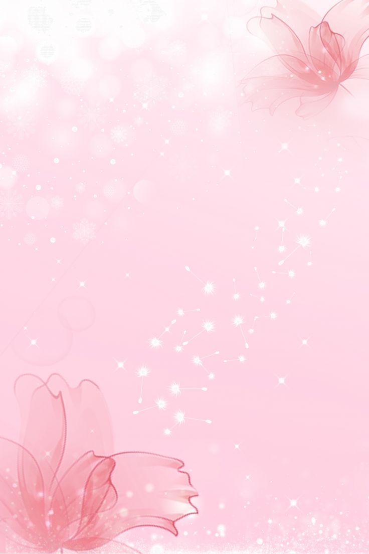 two pink flowers on a light pink background with sparkles and stars in the sky