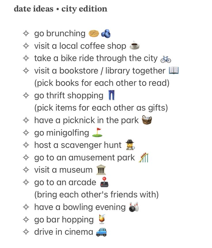 Things To Do In The City With Friends, Date Weekend Ideas, City Date Ideas, Date Ideas Small Town, Plans With Friends Ideas, Kawaii Date Ideas, Date Ideas With Bestie, Bestie Dates Ideas Aesthetic, Nature Date Ideas