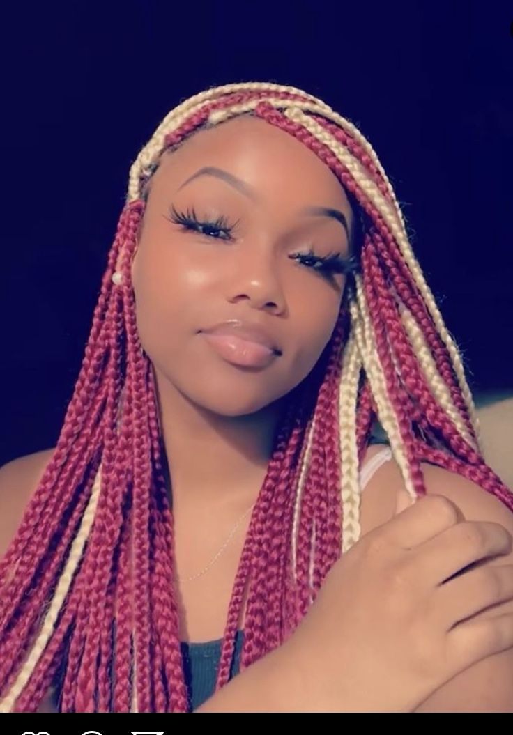 Burgundy Braids, Black Hair Protective Styles, Burgundy Box Braids, African Braids Hairstyles Pictures, Black Hair Bun, Black Box Braids, Colored Box Braids, Cornrow Hairstyles For Men, Big Box Braids