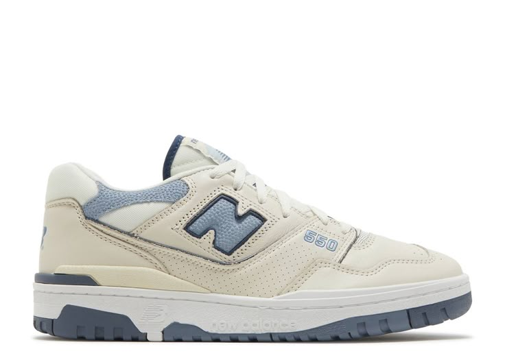 550 'Beige Vintage Indigo' - New Balance - BB550PLA - beige/vintage indigo/white | Flight Club Dr Shoes, Trendy Shoes Sneakers, Shoe Wishlist, Cute Sneakers, Vintage Indigo, Hype Shoes, Shoe Inspo, Aesthetic Shoes, New Balance Sneakers