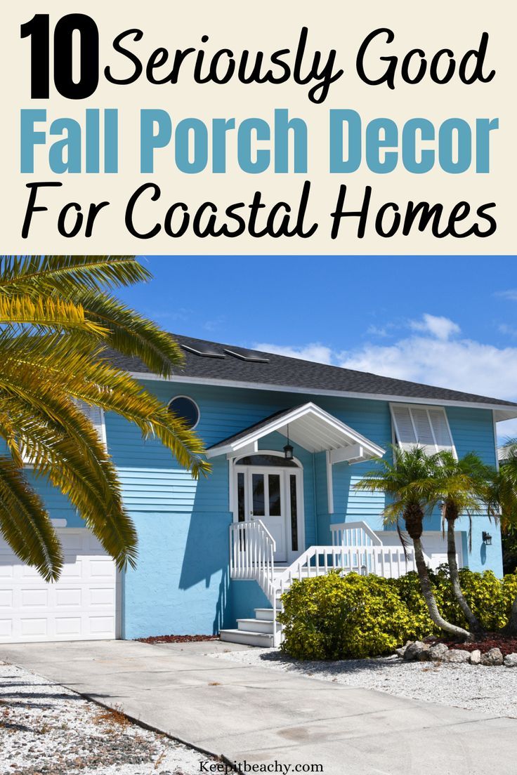 coastal fall porch decor ideas Florida Fall Front Porch Decor, Fall Decor In Florida, Coastal Fall Decor Ideas For The Porch, Fall Beach Decor Ideas, Coastal Fall Wreath, Fall Beach Decor, Beach Halloween Decor, Beach Fall Decor, Fall Coastal Decor