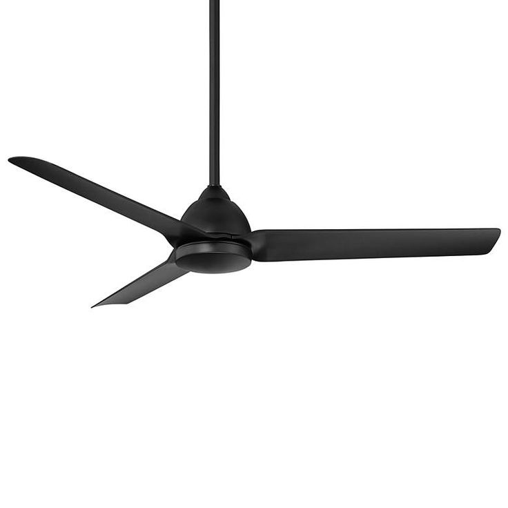 a black ceiling fan on a white background