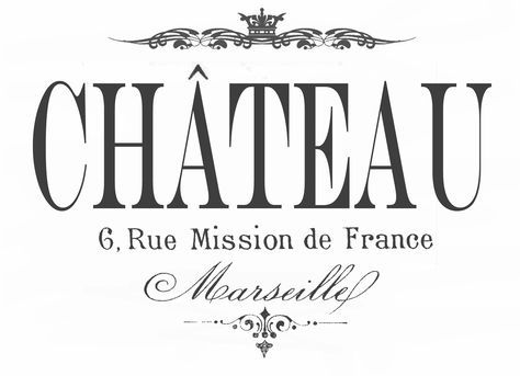 the logo for chateau 6 rue mission de france, marseille in black and white