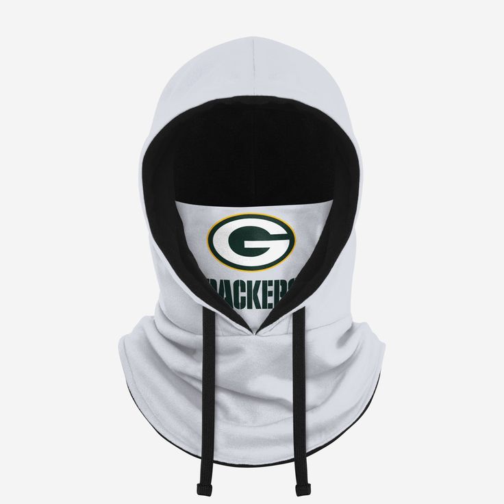 Green Bay Packers White Drawstring Hooded Gaiter FOCO - FOCO.com Neck Gaiter, Face Cover, Winter Activities, Green Bay Packers, Green Bay, Bold Fashion, Straw Hat, Dallas Cowboys, New York Yankees