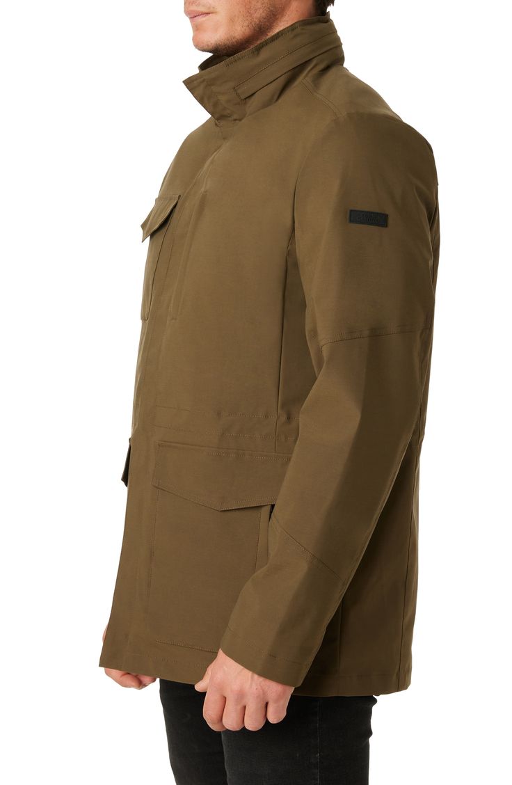 A full crop of pockets and water resistance make this lightweight coat, fitted with an optional hood, the one you'll want when rain is in the forecast. 32" length Front zip closure with snap storm placket Stand collar; stowaway drawcord hood Chest zip pocket; chest snap-flap pocket; front dual-entry zip pockets; interior pocket Internal drawcord waist Lined 100% polyester Machine wash, tumble dry Imported Utility Outerwear For Rainy Weather With Long Sleeves, Solid Parka With Side Pockets For Outdoor Use, Solid Color Parka With Side Pockets For Outdoor Use, Fall Utility Jacket With Detachable Hood For Hiking, Casual Weatherproof Outerwear For Outdoor Work, Waterproof Utility Jacket For Fall, Weatherproof Outerwear For Outdoor Work In Fall, Fall Hiking Utility Jacket With Detachable Hood, Khaki Outerwear With Detachable Hood For Outdoor