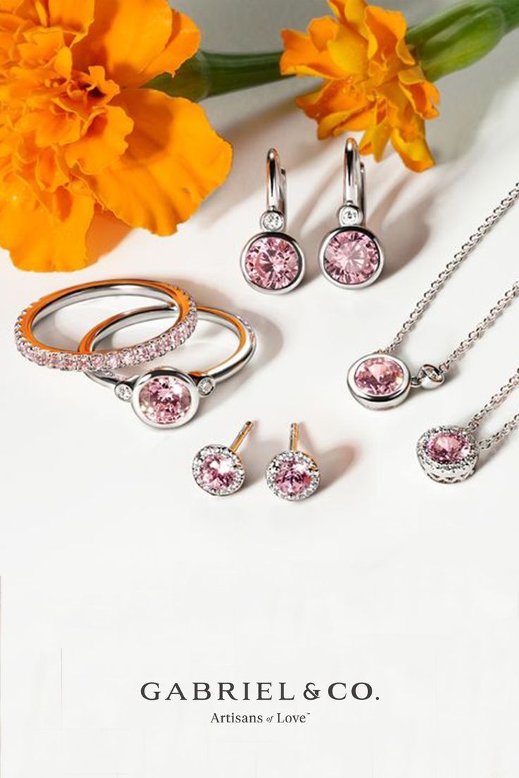 Accessorize yourself pretty in pink! Shop October Birthstones here. 💗LR52089SV5PZ,LR50889W4JPZ,NK2824W45PZ,NK5241SV5PZ,EG14366SV5PZ Gabriel Jewelry, Push Gifts, Born In October, October Birthstone Jewelry, Pink Shop, Tourmaline Jewelry, Gemstones Jewelry, White Gold Necklaces, White Gold Earrings