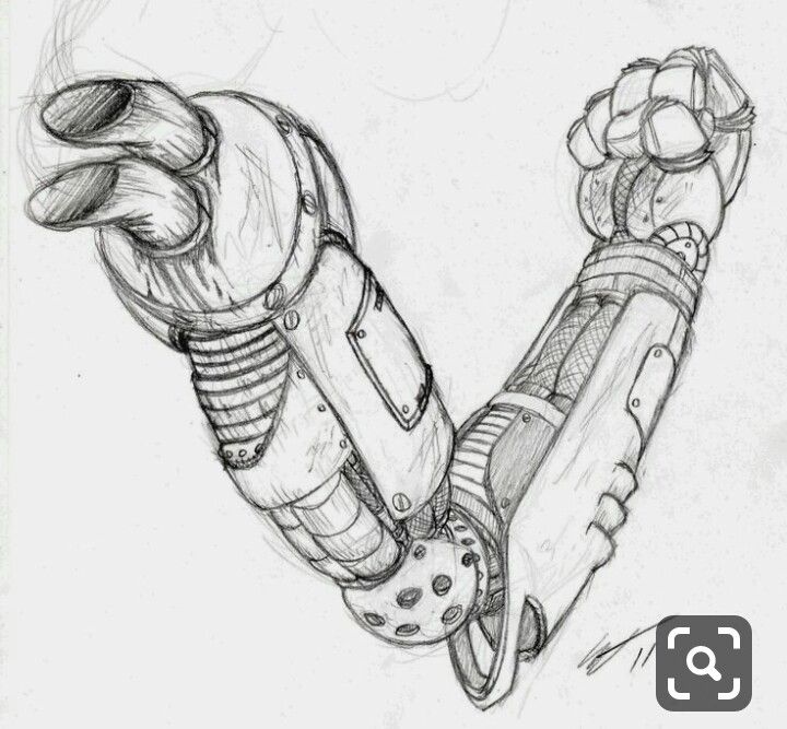 Robotic Arm Drawing Concept Art, Arm Drawing Ideas, Robot Hand Drawing, Drawing Ideas Pen, Huge Aesthetic, Robots Artworks, Prosthetic Arm, Robotic Hand, Robot Design Sketch