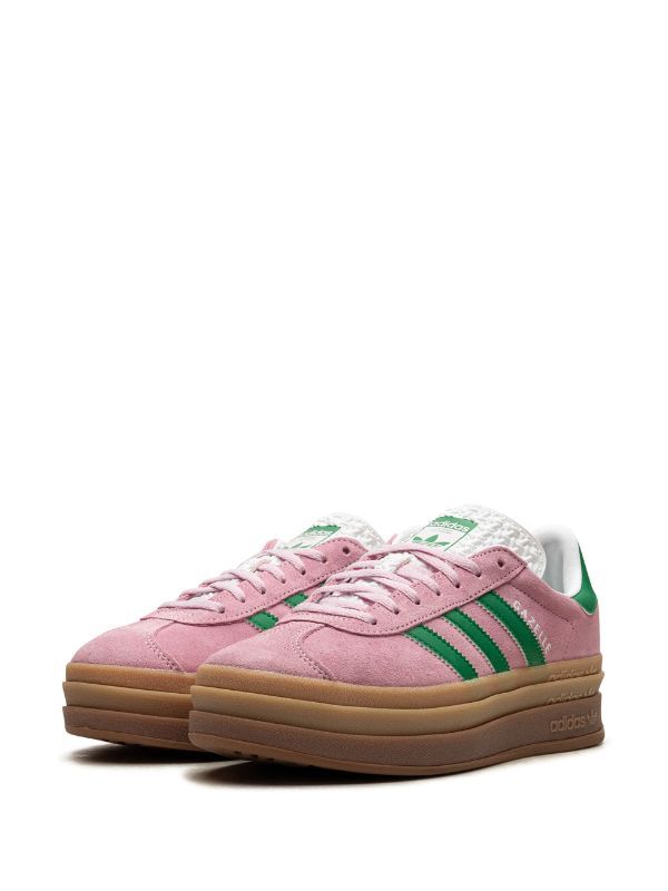 Adidas Gazelle Bold Suede Sneakers - Farfetch Pink And Green Sambas, Adidas Gazelle Platform, Adidas Platform Sneakers, Adidas Gazelle Pink, Adidas Gazelle Women, Pink Gazelles, Pink Adidas Shoes, Adidas Gazelle Bold, Gazelle Bold