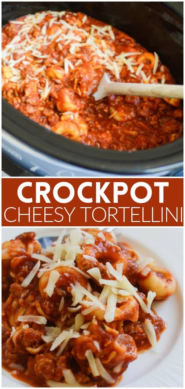 crockpot cheesy tortellini is an easy and delicious dinner recipe