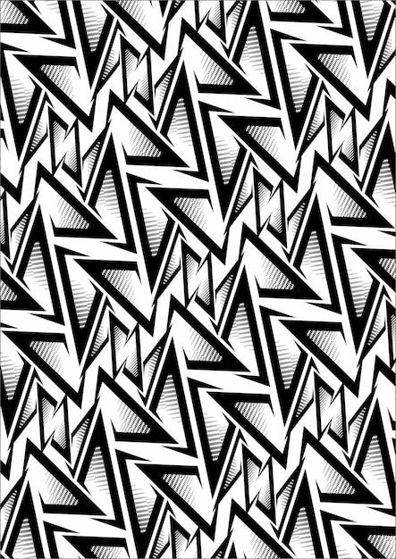 an abstract black and white pattern with triangles