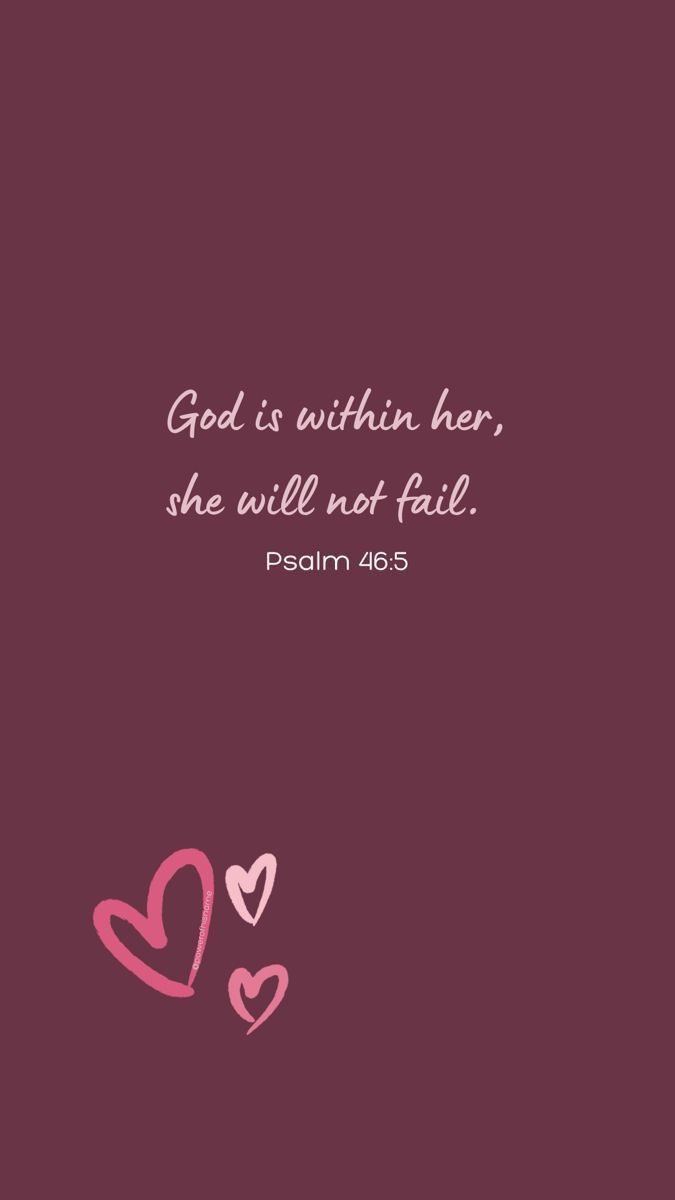 two hearts with the words god is within her, she will not fail