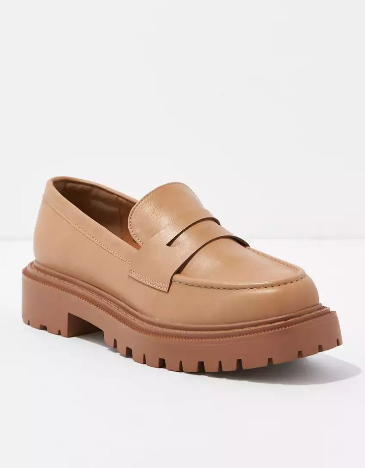 Business Casual Shoes Women, Chunky Loafer, Business Casual Shoes, Platform Flats, Chunky Loafers, Brown Loafers, Women's Flats, School Shoes, Mens Outfitters