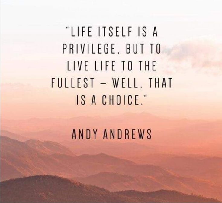 an image with the quote life itself is a privilege, but to live life to the fullest - well that is a choice