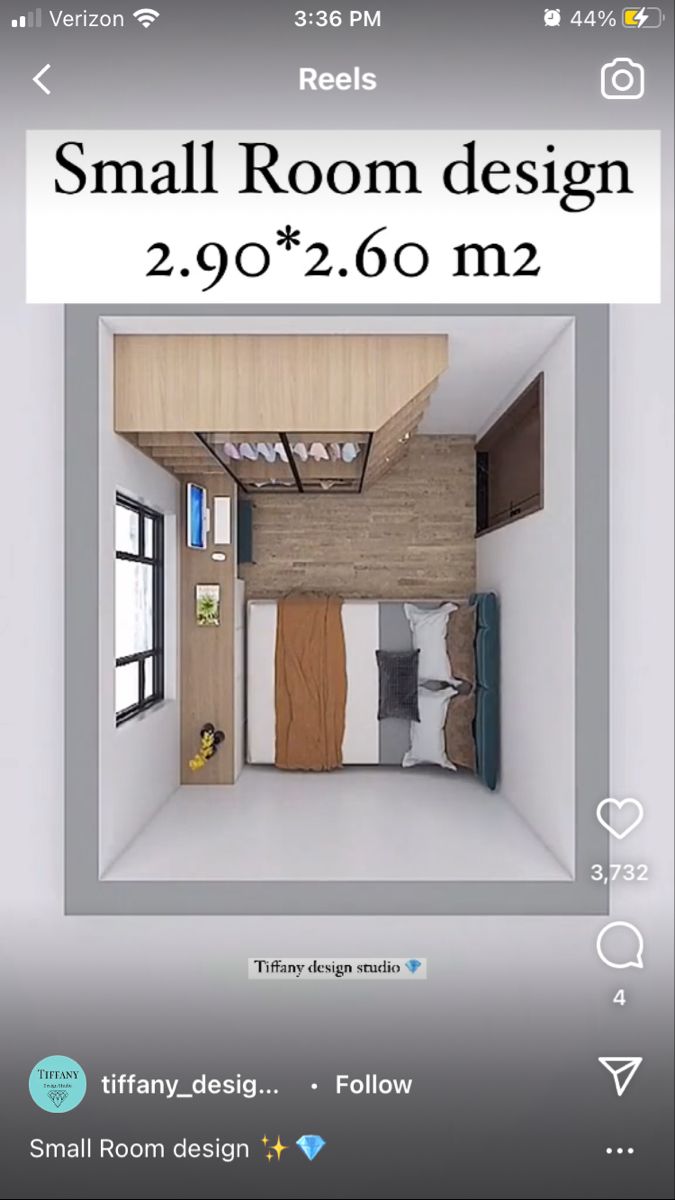 the small room design is displayed on an iphone screen, and it appears to be for sale