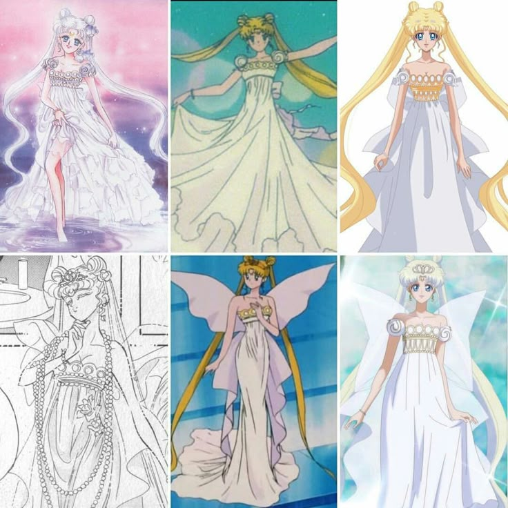 four different fairy princesses in their dresses