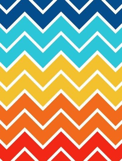 an abstract chevron pattern in blue, orange and yellow