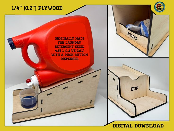 an image of a wooden box with a red bottle