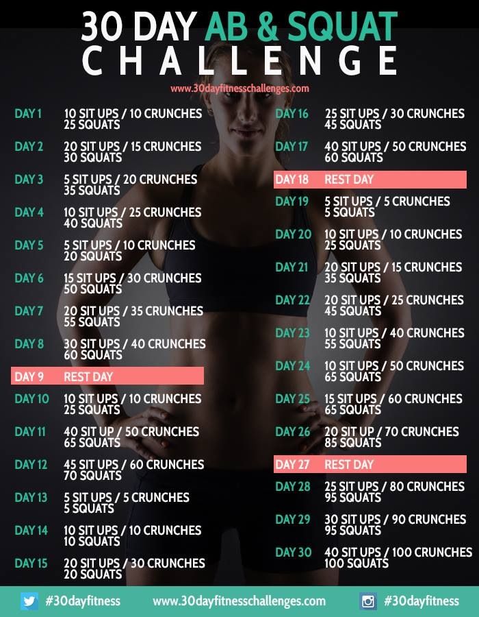 the 30 day ab and squat challenge poster