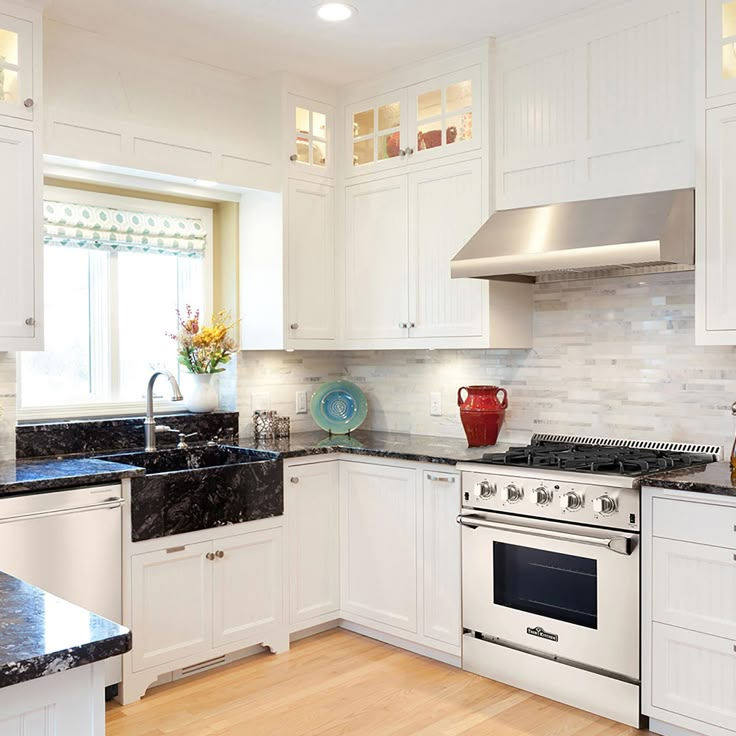 the kitchen is clean and ready for us to use in its new owner's home