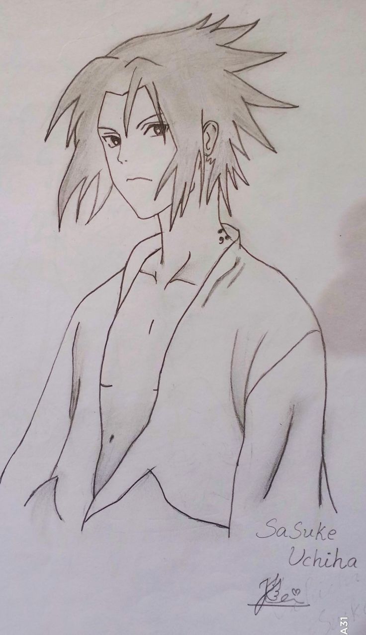 a drawing of an anime character with long hair