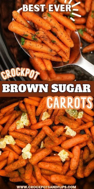 carrots and broccoli are being cooked in the crockpot brown sugar carrots