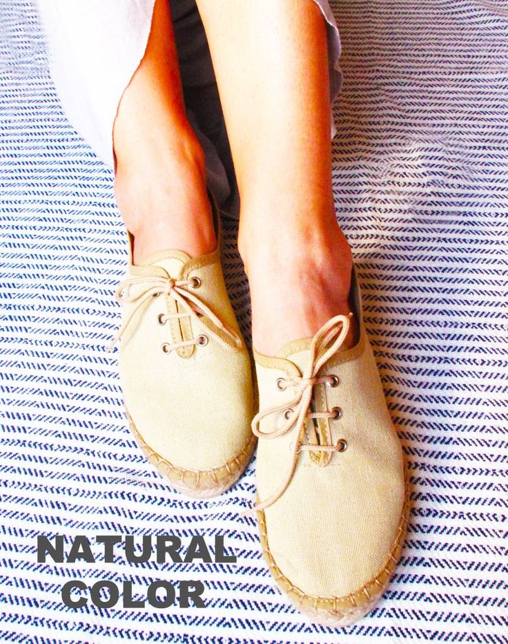 Vegan minimal oxford espadrilles. Eco friendly, natural organic LINEN Linen is a natural fibre, made from the stalk of a flax plant. It is regarded in Europe as the best quality fabric. Fiber is very absorbent and garments made of linen are valued for their exceptional coolness and freshness in hot weather. The braided soles of the espadrilles, made of jute thread, have been traditionally handwoven. Jute fiber has excellent insulating properties and low thermal conductivity. It is environmentall Linen Shoes, Espadrilles Women, Reception Shoes, Lace Oxfords, Spanish Espadrilles, Ivory Bridal Shoes, Sustainable Shoes, Womens Espadrilles Wedges, Wedding Shoes Comfortable