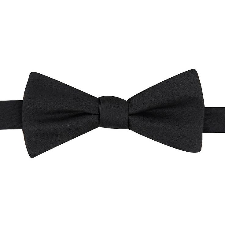 Look your absolute best while wearing this pre-tied bow tie from Bespoke. Look your absolute best while wearing this pre-tied bow tie from Bespoke. Bow-tying made simple. Watch now. Pre-tied design Adjustable strapFABRIC & CARE Polyester Spot clean Imported Size: One Size. Color: Black. Gender: male. Age Group: adult. Pattern: Solid. Pre-tied Satin Bow For Black Tie Events, Classic Adjustable Bow Ties, Dapper Adjustable Tie With Satin Bow, Dapper Adjustable Satin Bow Tie, Adjustable Satin Bow Tie In Dapper Style, Classic Pre-tied Decorative Bow, Adjustable Pre-tied Bow Tie, Pre-tied Decorative Bow Tie For Black Tie Events, Dapper Adjustable Bow For Black Tie Events