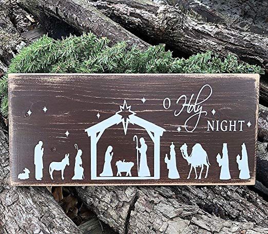 Nativity Scene Wood, Nativity Sign, Farmhouse Holiday Decor, Diy Nativity, Farmhouse Style Sign, Farmhouse Holiday, Christmas Nativity Scene, Holiday Signs, Christmas Decorations Rustic