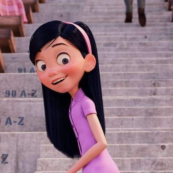 a cartoon character is standing on some steps