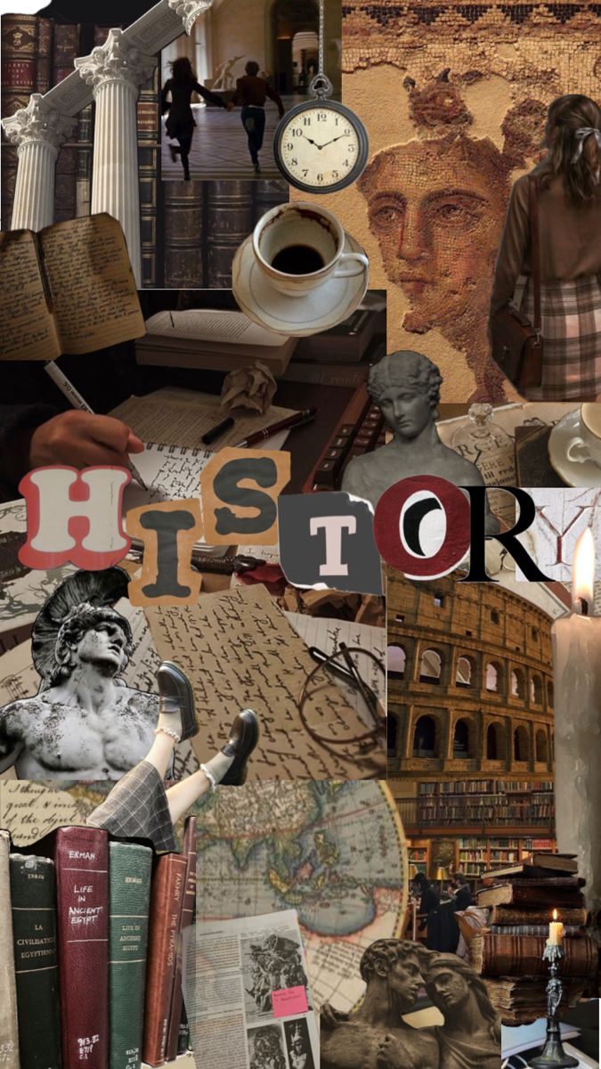 a collage of photos with the words history written in large letters and images of people