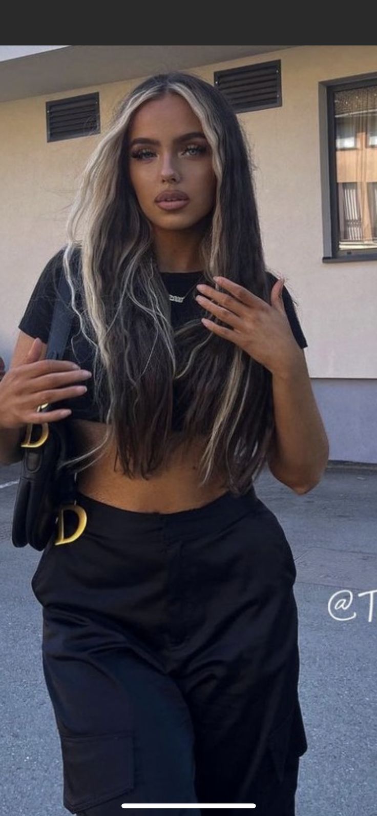 Platinum To Black Ombre, Dark Hair With Blonde Face Framing, Color Black Hairstyles, Black Or Blonde Hair, Black Hair With Blonde Face Frame, Dark Hair Front Highlights, Blonde Halo On Black Hair, Chunky Blonde Money Piece Dark Hair, Black Hair Blonde Front Pieces