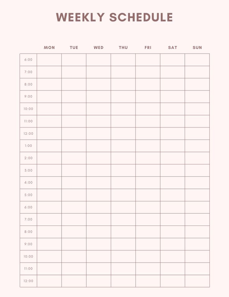 a printable weekly schedule is shown with the date and time for each month on it