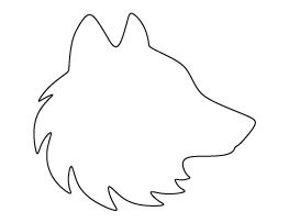 the outline of a wolf's head